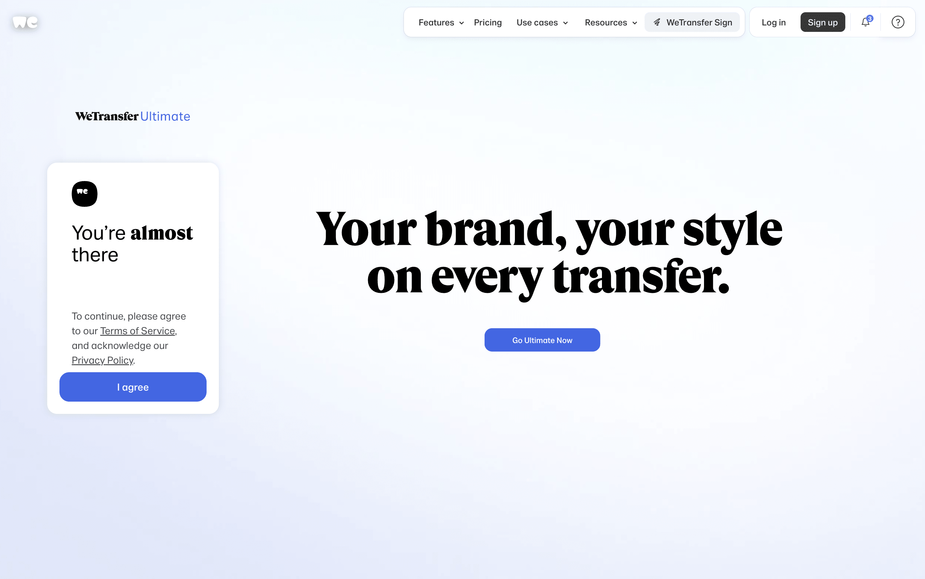 WeTransfer 스크린샷