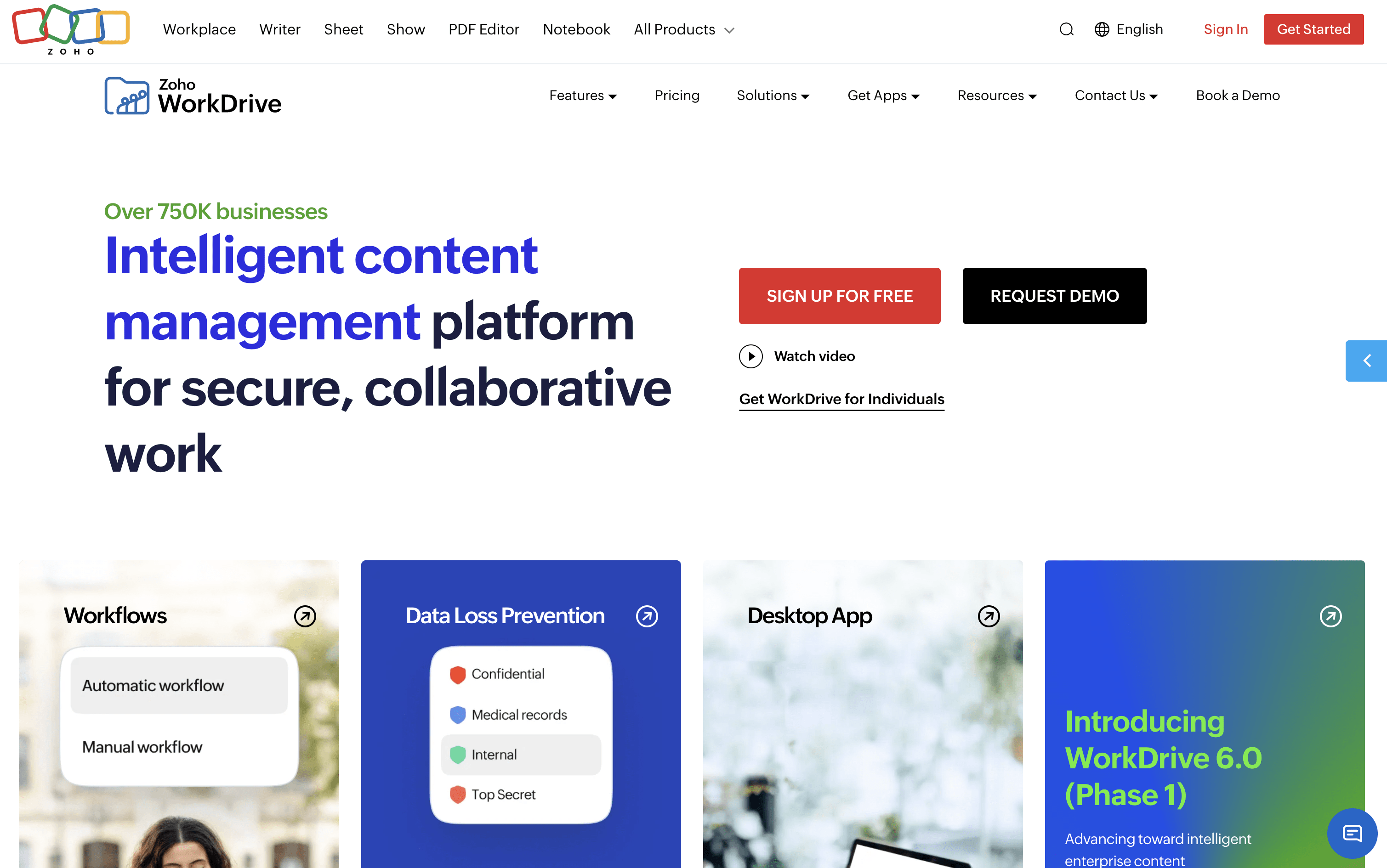 Zoho WorkDrive 스크린샷